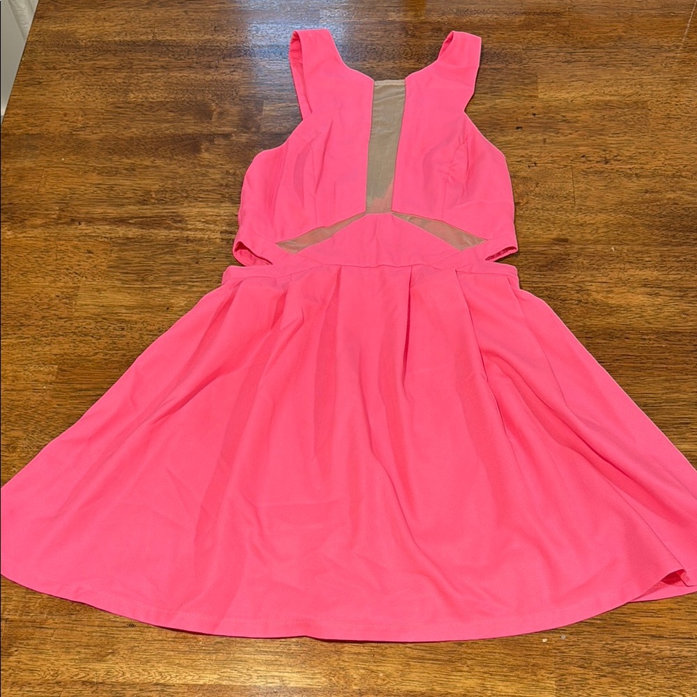 Vibrant Pink Halter Sundress for Cocktail Nights